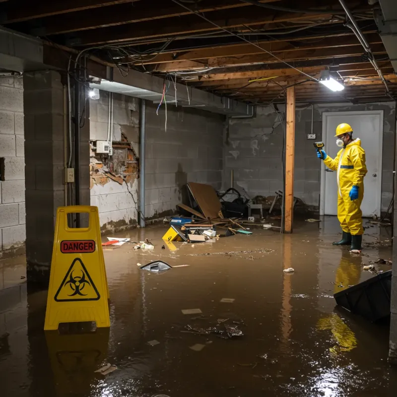 Flooded Basement Electrical Hazard in Magee, MS Property